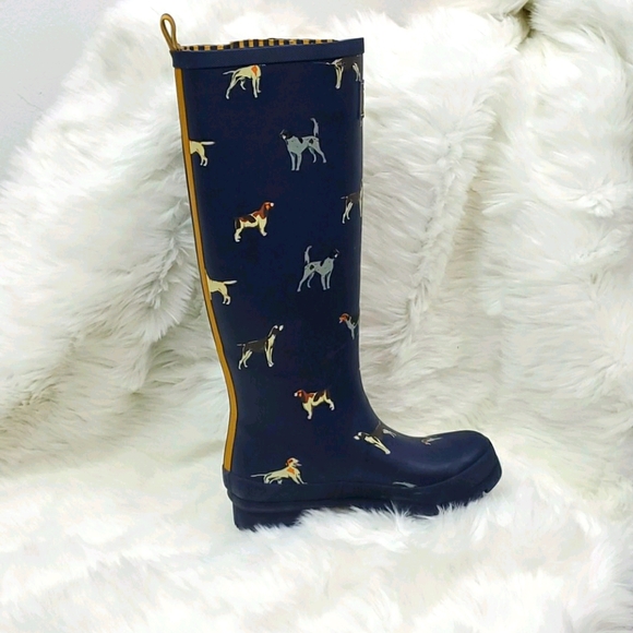 Joules Shoes Joules Wellies Dogs Print Blue Rain Boots Women Size 5 Poshmark